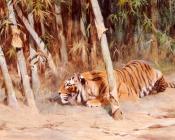 A Preying Lion - 弗里德里克·威廉·库纳特